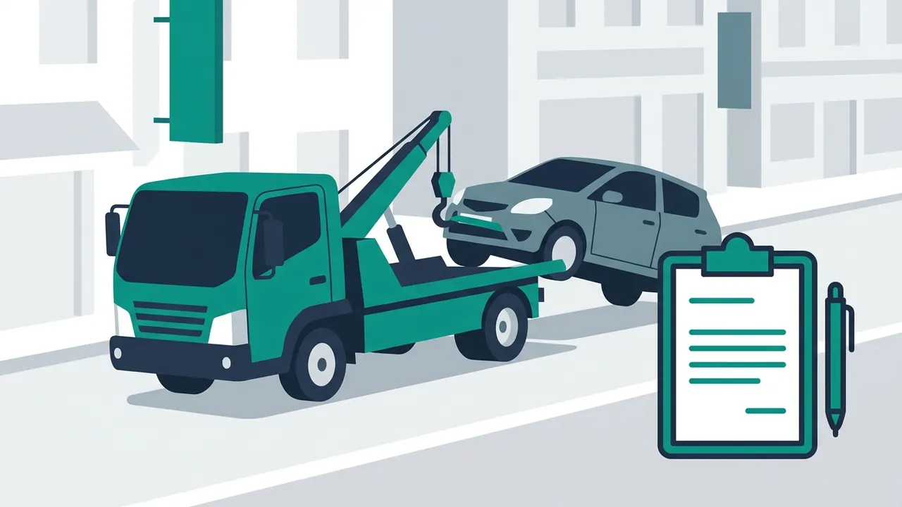 Araç Çekim ve Yediemin Otopark Masrafı Ne Kadar? sürecini anlatan illüstrasyon