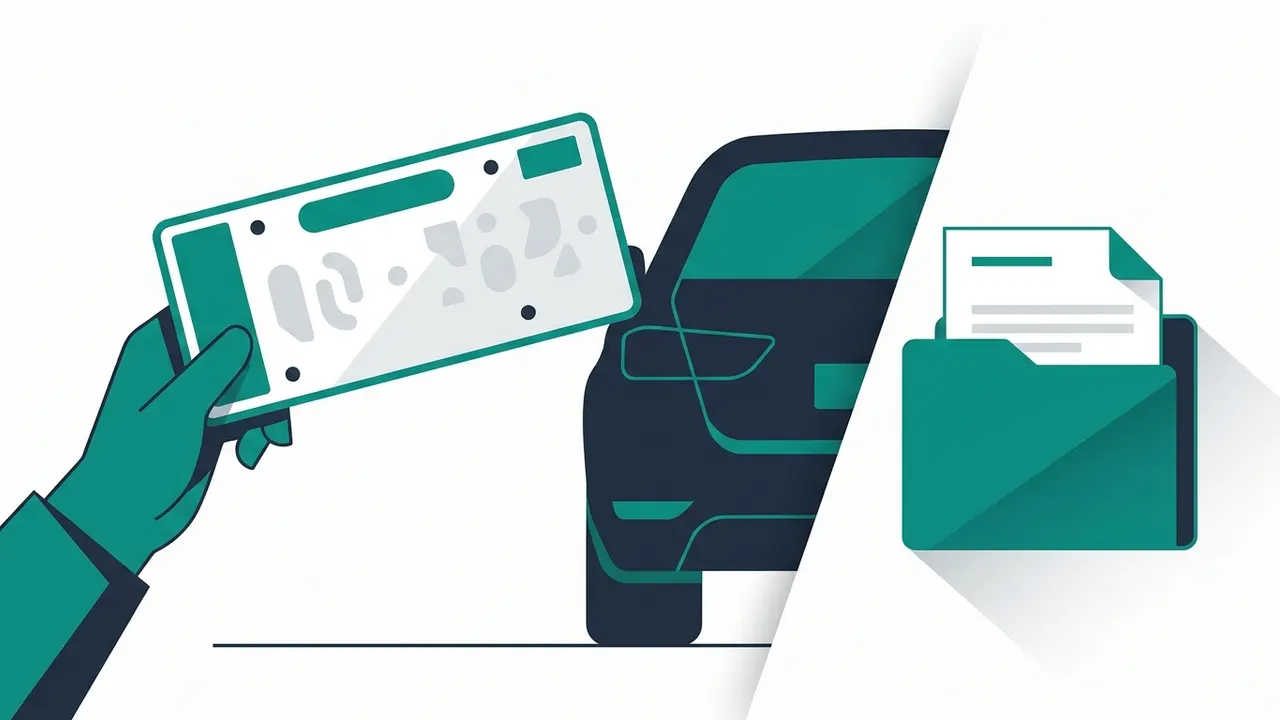 Motor Plaka Yenileme Süreci Nasıl İlerler? sürecini anlatan illüstrasyon